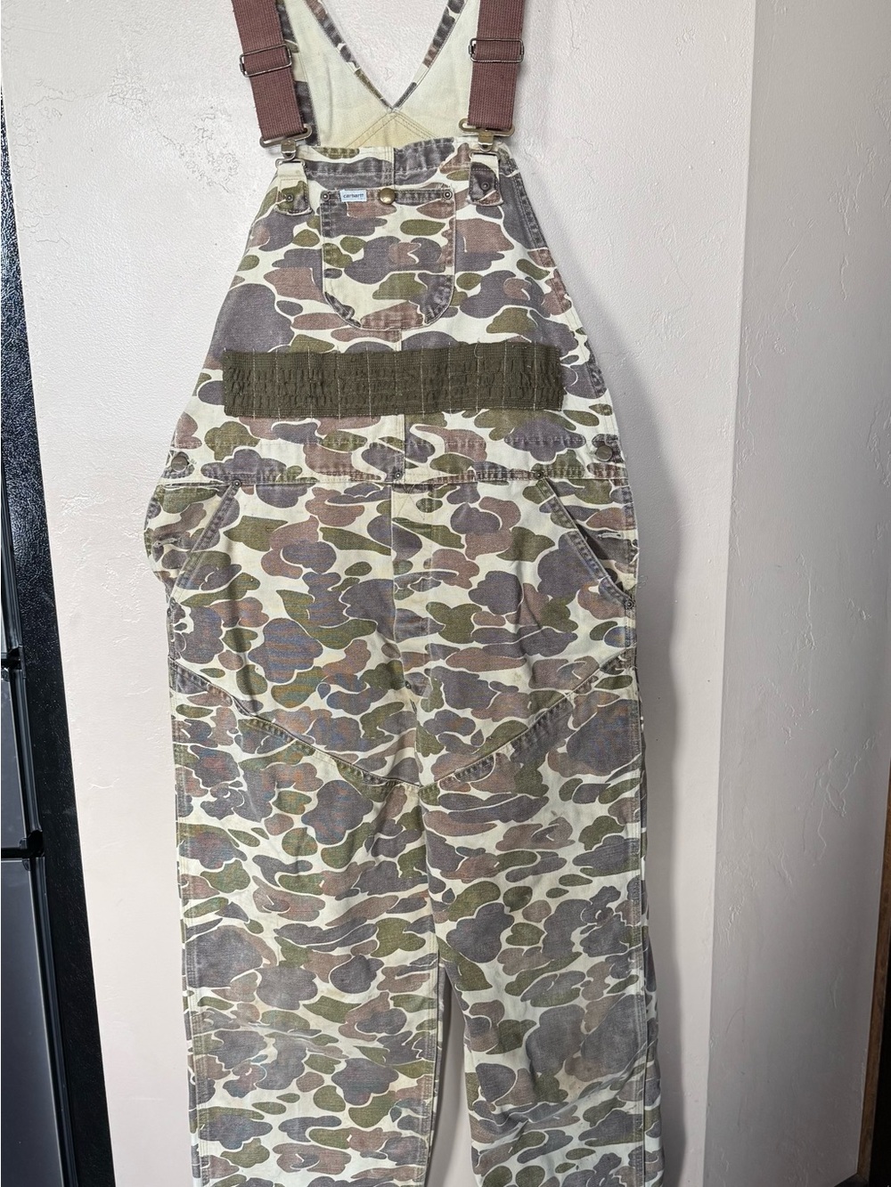 Carhartt Camouflage Duck Bib Overalls in Brown/Green